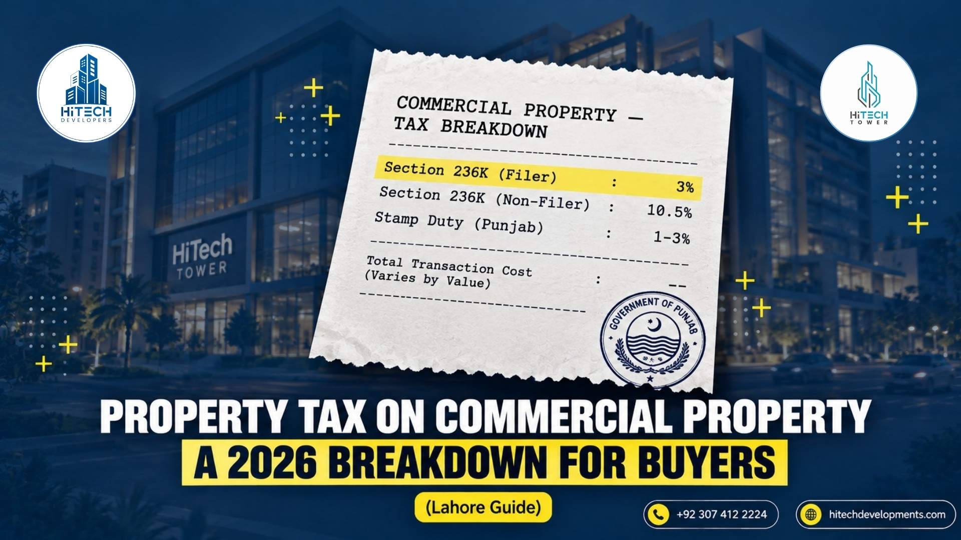 property tax on commercial property in Lahore